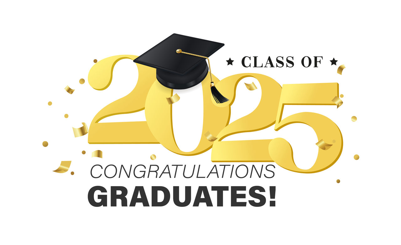 Class of 2025 vector illustration. Festive celebration design for graduation events and announcements. Congratulations graduates design template for social media posts to honor graduates.